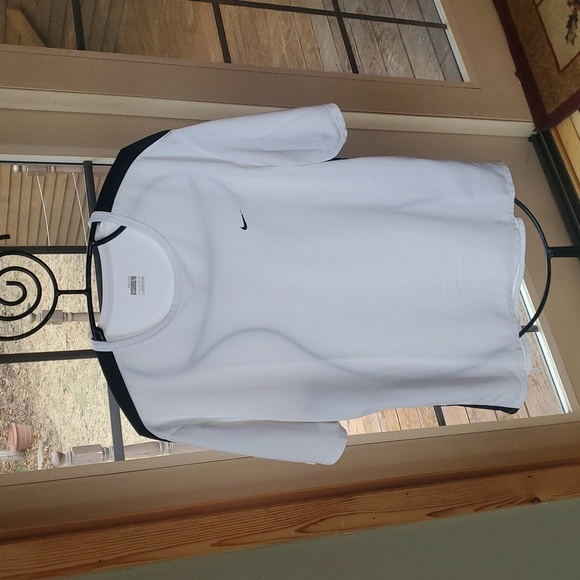Nike DRI-FIT Running White & Black Sz. L Shirt - Picture 1 of 13